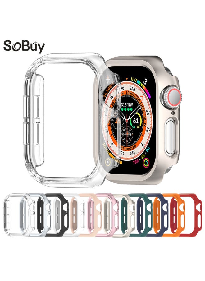 حافظة لساعة Apple Watch 10 حافظة Apple Watch 9 8 حافظة مجوفة غير لامعة مع حواف حافظة iWatch - اللون: 5# غلاف مجوف غير لامع وردي رملي - الأبعاد: 41 مم