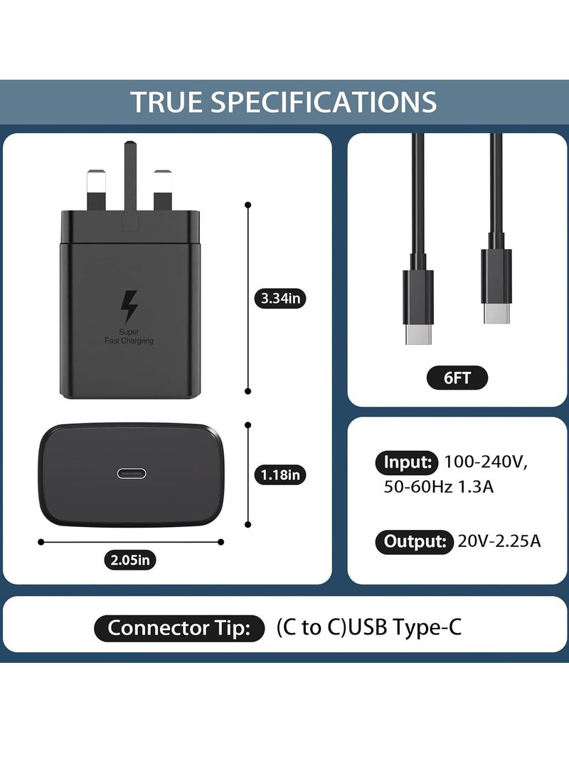 عام NEW 45W Super Fast USB-C Charger for Samsung Galaxy S24/S23 Series  Google Pixel 9 – Includes 6.6ft 5A Type-C Cable - Image 3
