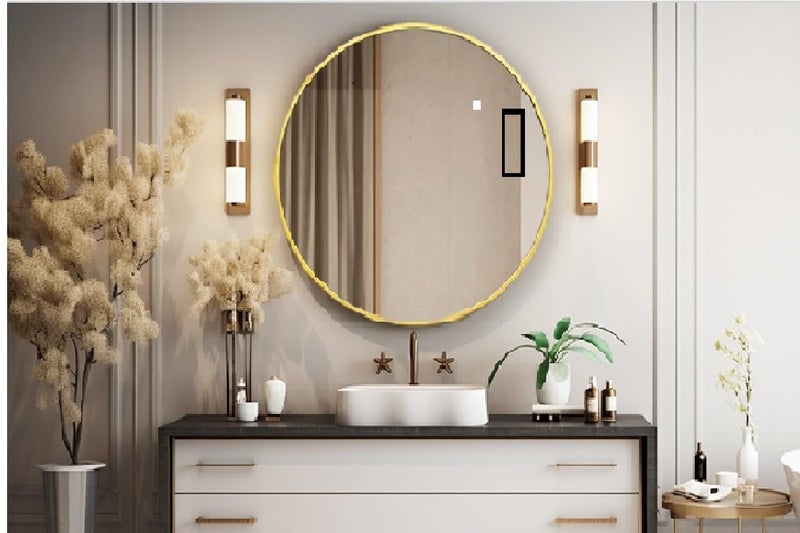 LUPPRA Iron Metal Decorative HD Clear Image Wall Mount Round Wall Mirror with Wall for Bedroom Home Decor wash Basin Vanity Makeup Bathroom Framed Gold24X24 INCH Gold - Image 5