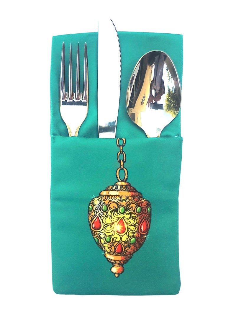 Alwan Eid And Ramadan Kareem Set Of 6 Cutlery Holders And 1 Runner - Image 5