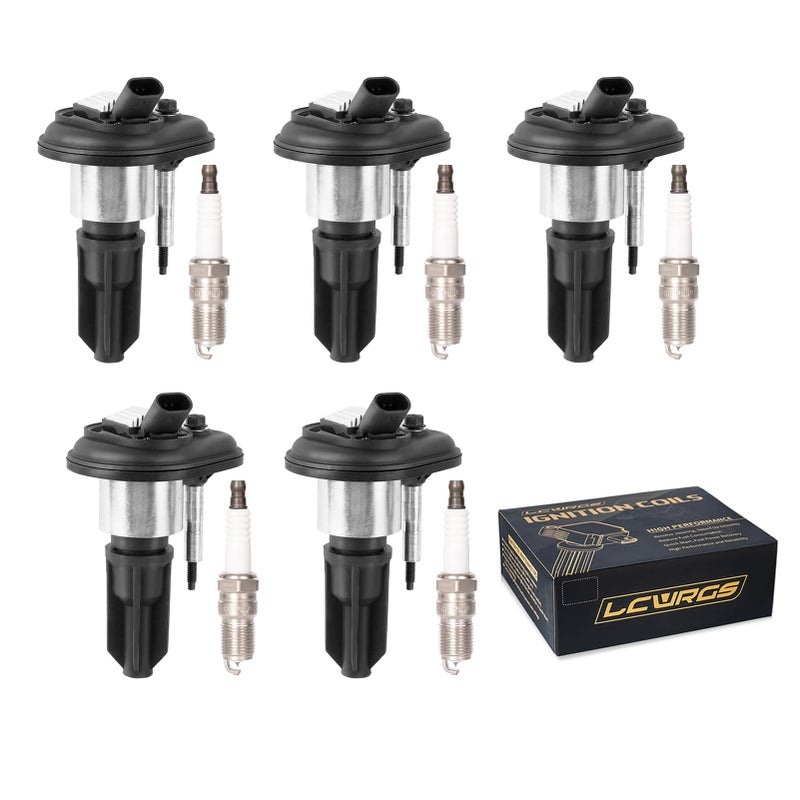 Set of 5 Ignition Coil Packs and Spark Plugs Fits for Chevy Colorado GMC Canyon Hummer H3 Isuzu i350 2004 2005 2006 35L L5 Replaces UF303 C1395