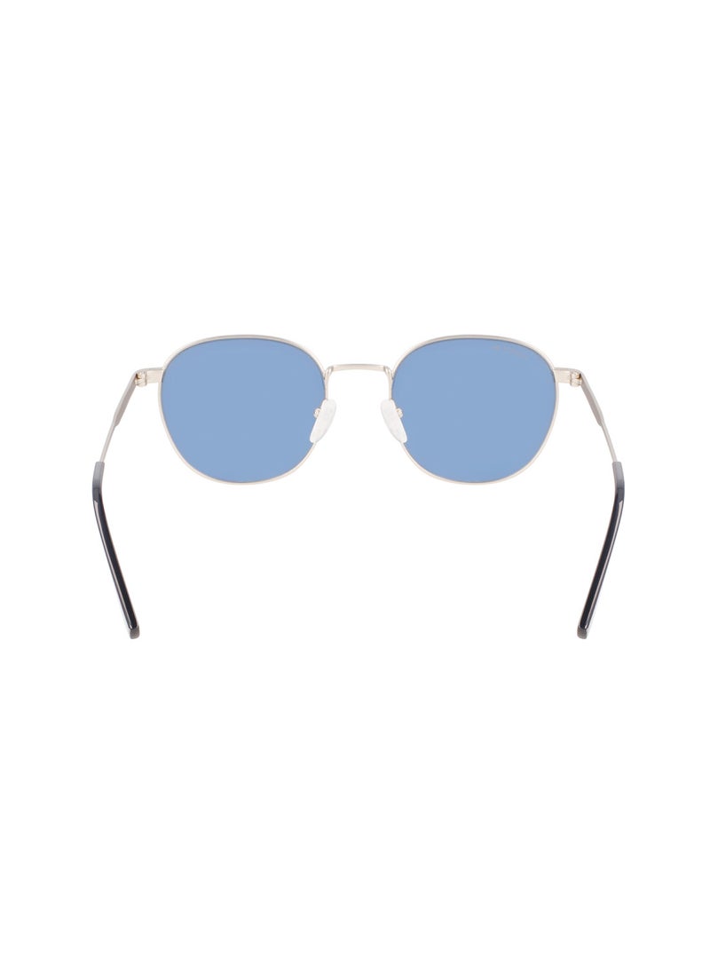LACOSTE - نظارة شمسية بيضاوية معدنية كاملة الحواف طراز L251S 5220 (012) - Image 1
