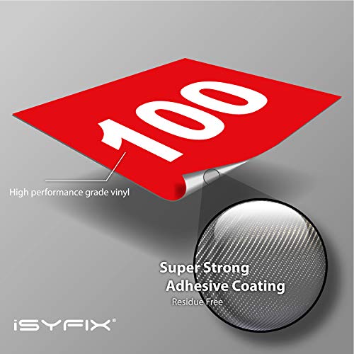 iSYFIX Red Consecutive Number Stickers – 1 to 100, 1.5-inch, 1 Set – Vinyl Self Adhesive Premium Decal, Ideal for Inventory, Storage, Organizing, Boxes, Bins, Toolbox, Lockers & More, Indoor/Outdoor - Image 3