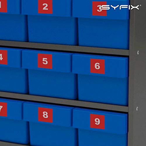 iSYFIX Red Consecutive Number Stickers – 1 to 100, 1.5-inch, 1 Set – Vinyl Self Adhesive Premium Decal, Ideal for Inventory, Storage, Organizing, Boxes, Bins, Toolbox, Lockers & More, Indoor/Outdoor - Image 4