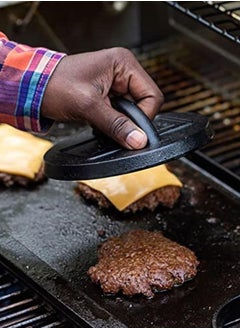 LODGE Lodge L6BP 6.25 Inch Seasoned Cast Iron Burger Press, Black  - Image 3