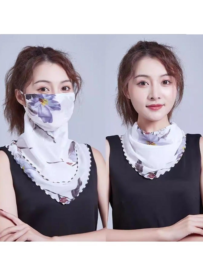 Etertoyle Sun Protection Face Mask Neck Gaiter Breathable Chiffon Veil Bandanas Scarf for Women Outdoor Activities - Image 1