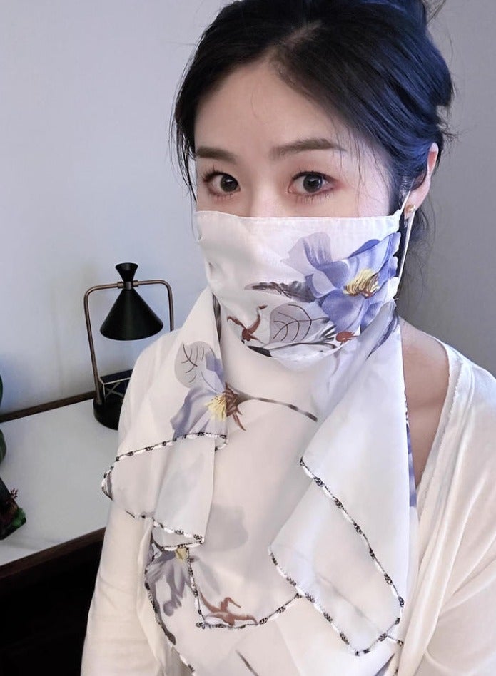 Etertoyle Sun Protection Face Mask Neck Gaiter Breathable Chiffon Veil Bandanas Scarf for Women Outdoor Activities - Image 4