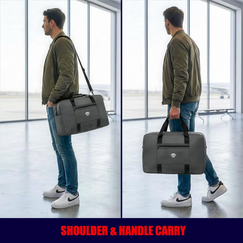 Nomad USA Expandable Travel Tote Bag for Men/Women 22L Weekender Overnight Carry on Luggage Bag Foldable/Collapsible Everyday Duffle Travel Bag for Camping, Road Trip, Shopping Handle & Shoulder Carry - Image 5