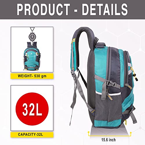 ADISA backpack office bag college travel back pack 32 Ltrs (Teal) - Image 5