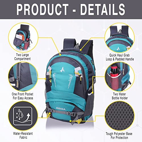 ADISA backpack office bag college travel back pack 32 Ltrs (Teal) - Image 2