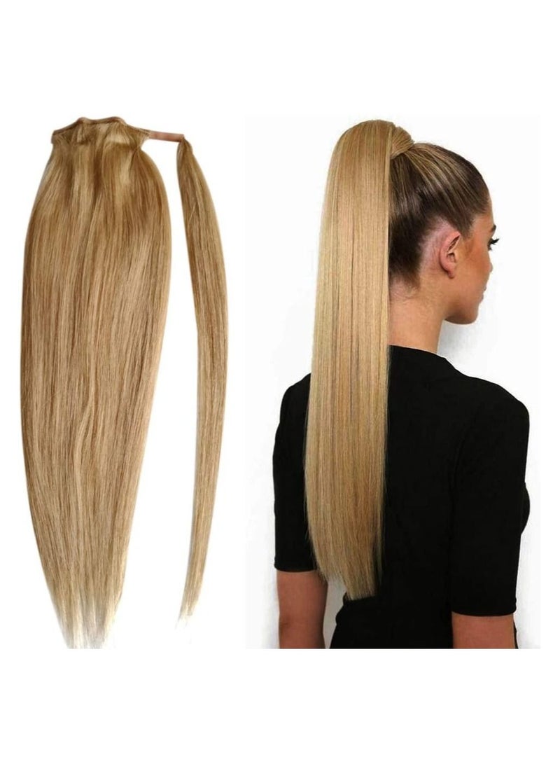 إستيل شعر الإنسان الفراولة شقراء تمديد ذيل حصان كليب في وصلات شعر ذيل حصان - Image 1