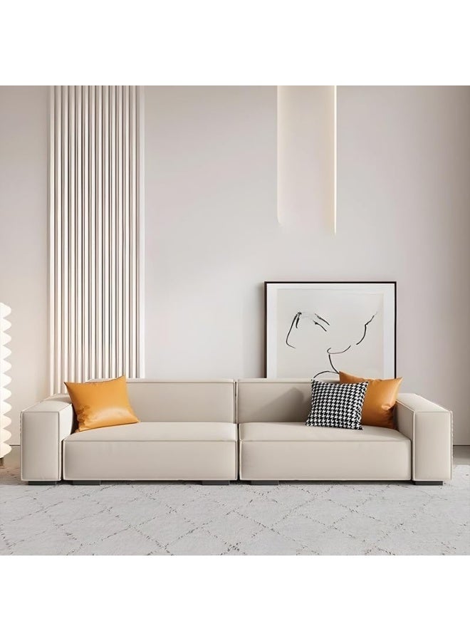 Comfynest Comfynest Modern Sofa with Tech Cloth Upholstery and Standard Size-200.66 x 88.9 x 66.04 cm White 