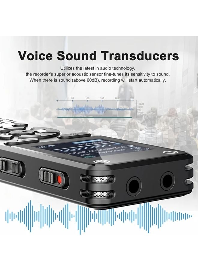 64GB Dark Gray Digital Voice Recorder Portable Audio Pen with Playback 9000 Hours Recording Noise Reduction Voice Activated A-B Loop MP3 Player for Lectures Meetings Interviews - Image 5