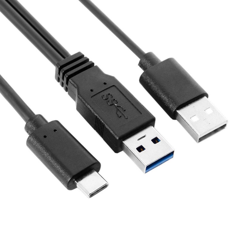 تشينيانغ كابل CY Type-C USB-C إلى ذكر USB 3.0 وذكر USB 2.0 مزدوج لنقل البيانات للابتوب والقرص الصلب 60 سم - Image 3