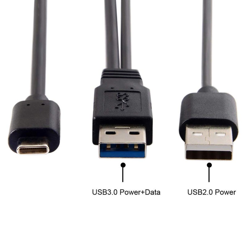 تشينيانغ كابل CY Type-C USB-C إلى ذكر USB 3.0 وذكر USB 2.0 مزدوج لنقل البيانات للابتوب والقرص الصلب 60 سم - Image 2