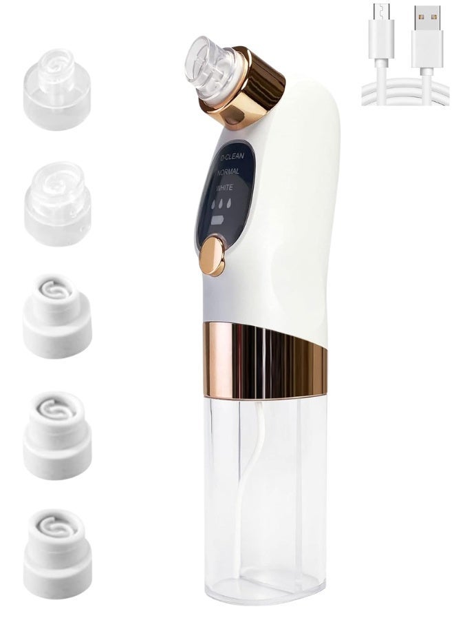 جهاز تنظيف الرؤوس السوداء والمسام للوجه - قابل لإعادة الشحن عبر منفذ USB مع 3 إعدادات للشفط و6 رؤوس قابلة للتبديل، مناسب للعناية بالبشرة في المنزل - Image 1