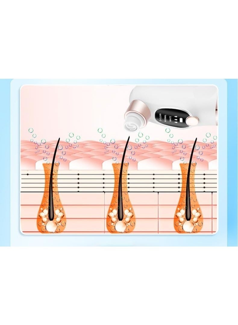 جهاز تنظيف الرؤوس السوداء والمسام للوجه - قابل لإعادة الشحن عبر منفذ USB مع 3 إعدادات للشفط و6 رؤوس قابلة للتبديل، مناسب للعناية بالبشرة في المنزل - Image 2