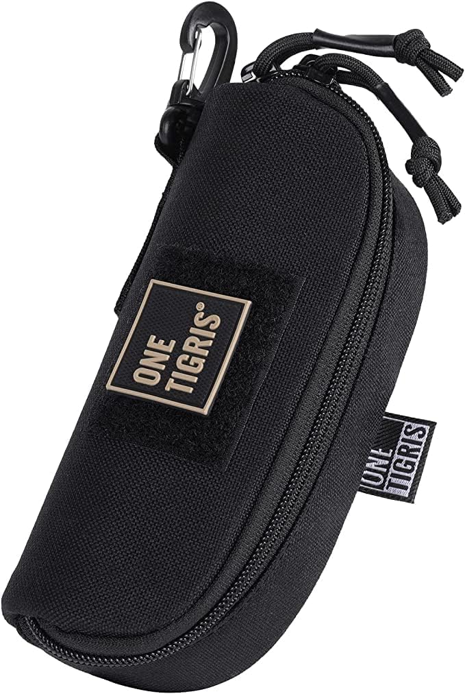 OneTigris Tactical Molle Zipper Eyeglasses Hard Case - Black, 1000D Nylon - Image 1