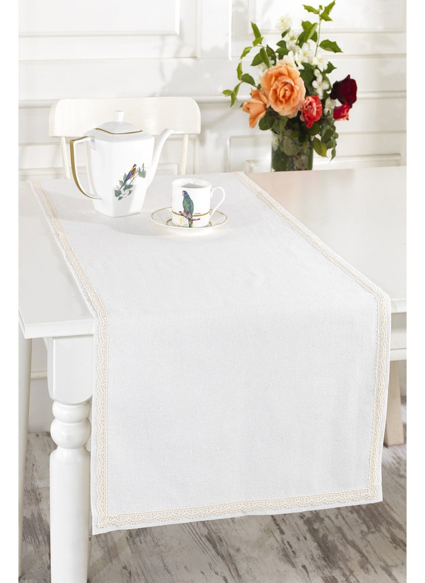 Ödel Home Buldan Linen Lace Runner 