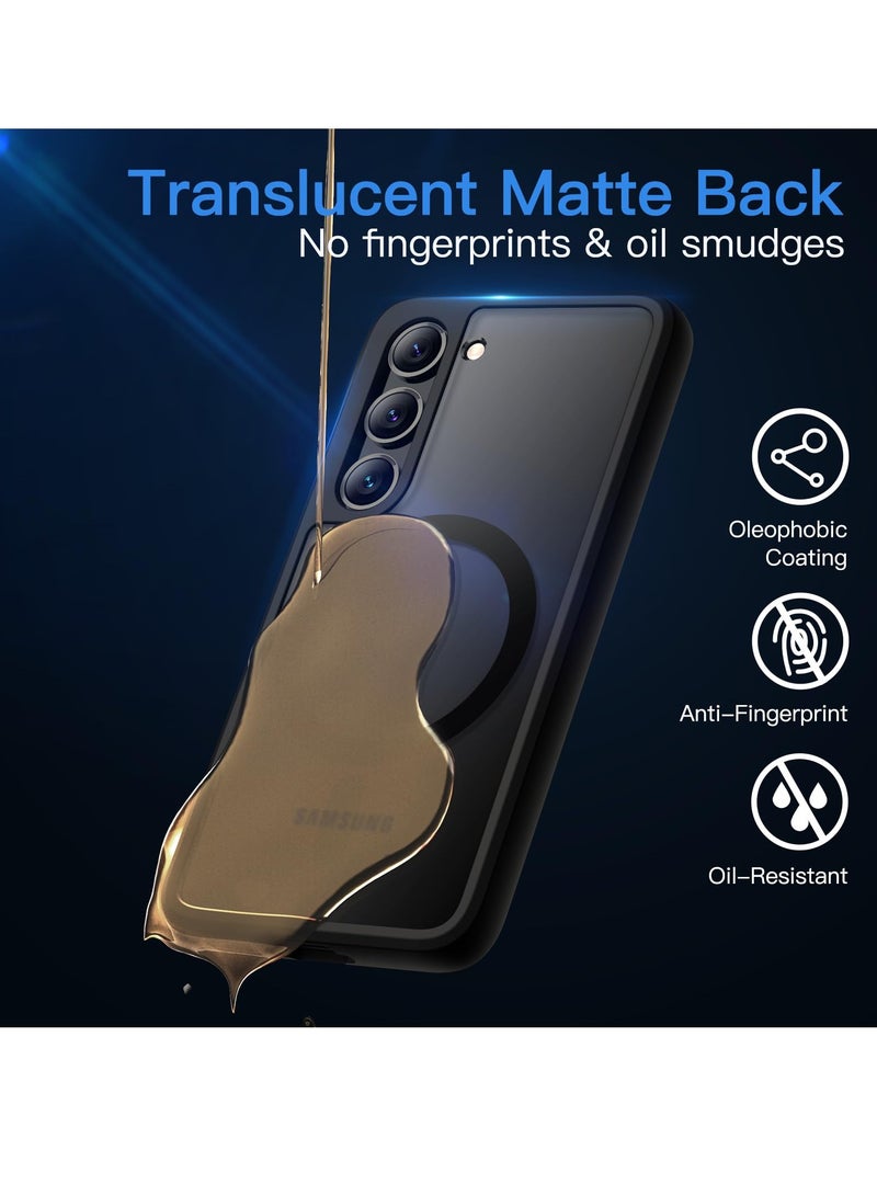 Jetech Magnetic Case For Samsung Galaxy S23 Plus 6.6 Inch Compatible With Magsafe Translucent Matte Back Shockproof Phone Cover Black - Image 5