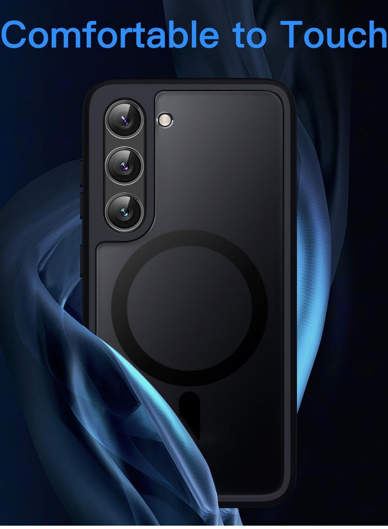 Jetech Magnetic Case For Samsung Galaxy S23 Plus 6.6 Inch Compatible With Magsafe Translucent Matte Back Shockproof Phone Cover Black - Image 3