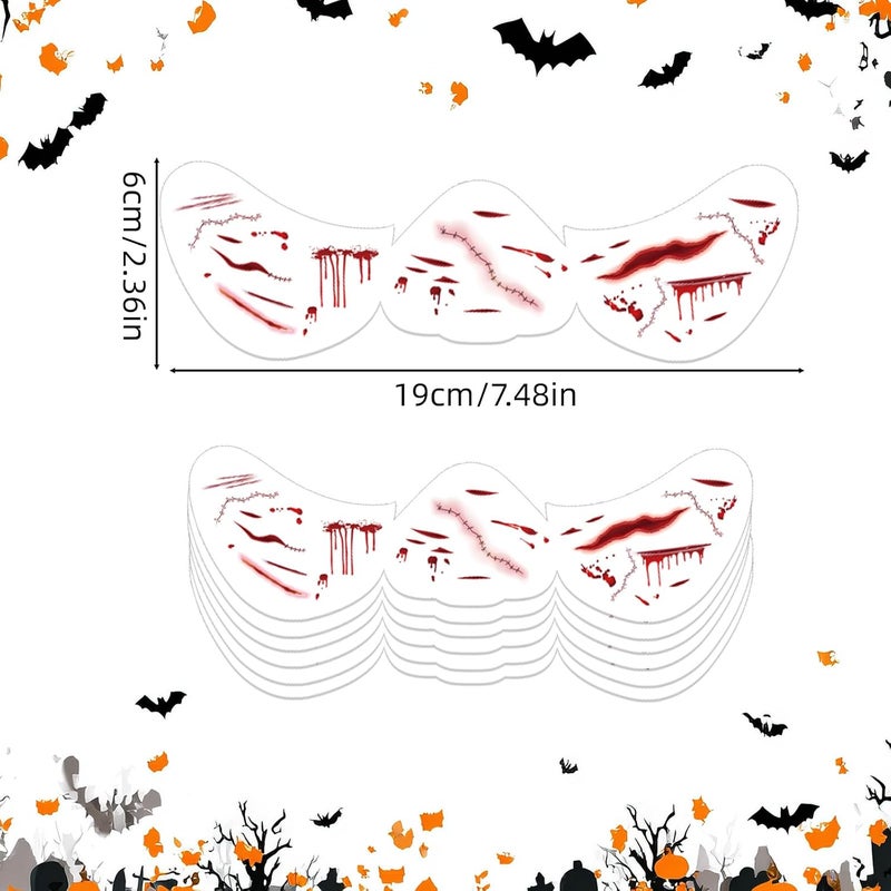 Sinbana Daily universal pick Halloween Face Summersprout Stickers, Waterproof Temporary Face Arm Tattoos Children and Adults Scary Makeup Accessories for Halloween Party (Blood Drop Design) Pack of 6 Transit & use compatible - Image 2