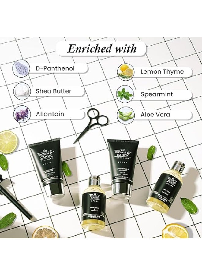 Bryan & Candy Sport Majestic Edition Gift Set (Lemon Thyme & Spearmint)Hair Wash (100 ml),After Shave Balm (50 ml),Revitalizing Face Wash (50 ml),Shower Gel (100 ml)Complete Face & Body Care Kit Gift Set for Men |100% Vegan | Skin-Friendly pH 5.5 for All Skin - Image 4