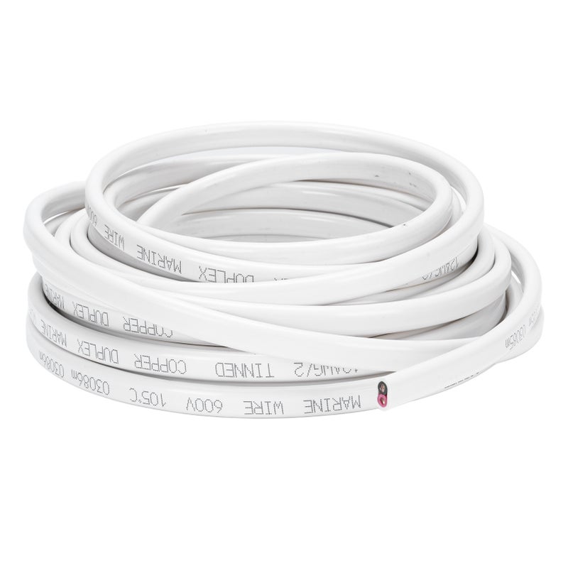 12 Gauge Marine Wire 12 AWG 30ft Marine Grade 2 Core Stranded Insulated Power Cord 600V for Automotive RV Yachts Cars Trailers - Image 1