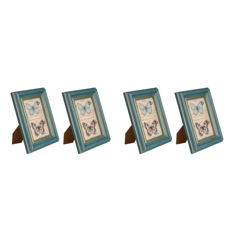 4 Pcs 6 Inch Vintage Photo Frame Picture Photo Frame Desktop Decor for Home Office (Random Picture) - Image 1