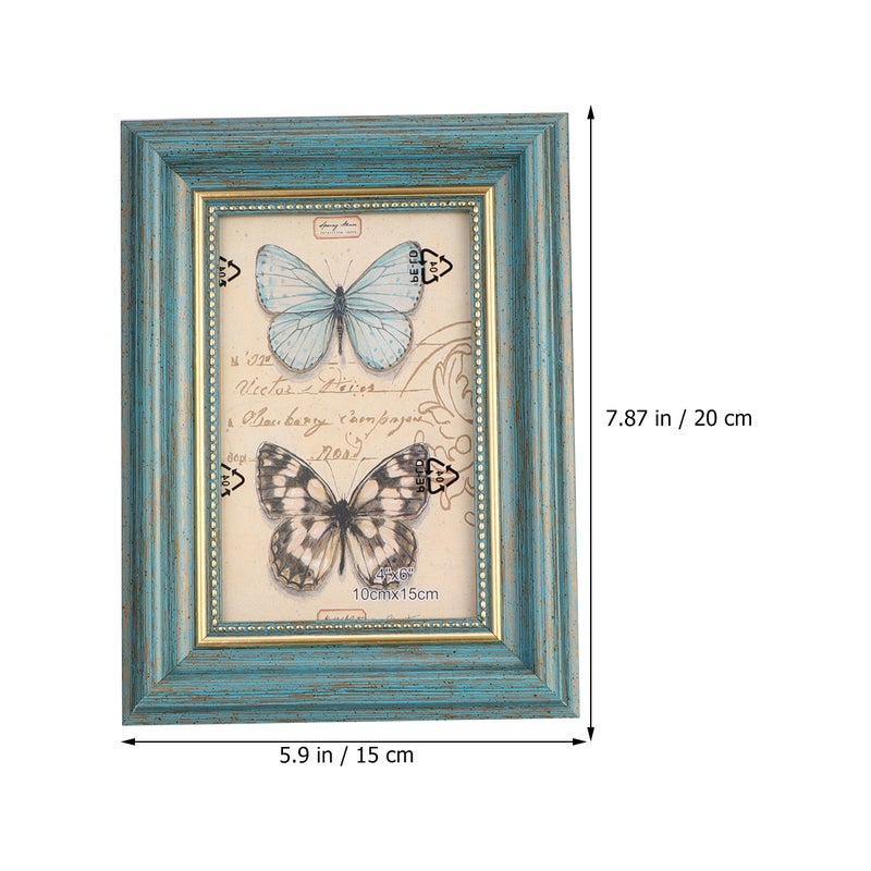 4 Pcs 6 Inch Vintage Photo Frame Picture Photo Frame Desktop Decor for Home Office (Random Picture) - Image 3