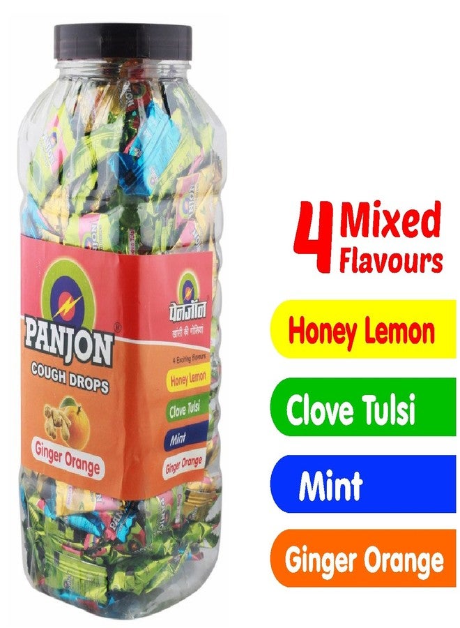 Swad Panjon Cough Drops Mixed Candies Jar, Ginger Orange, Clove Tulsi, Mint and Honey Lemon, 200 Candies - Image 2