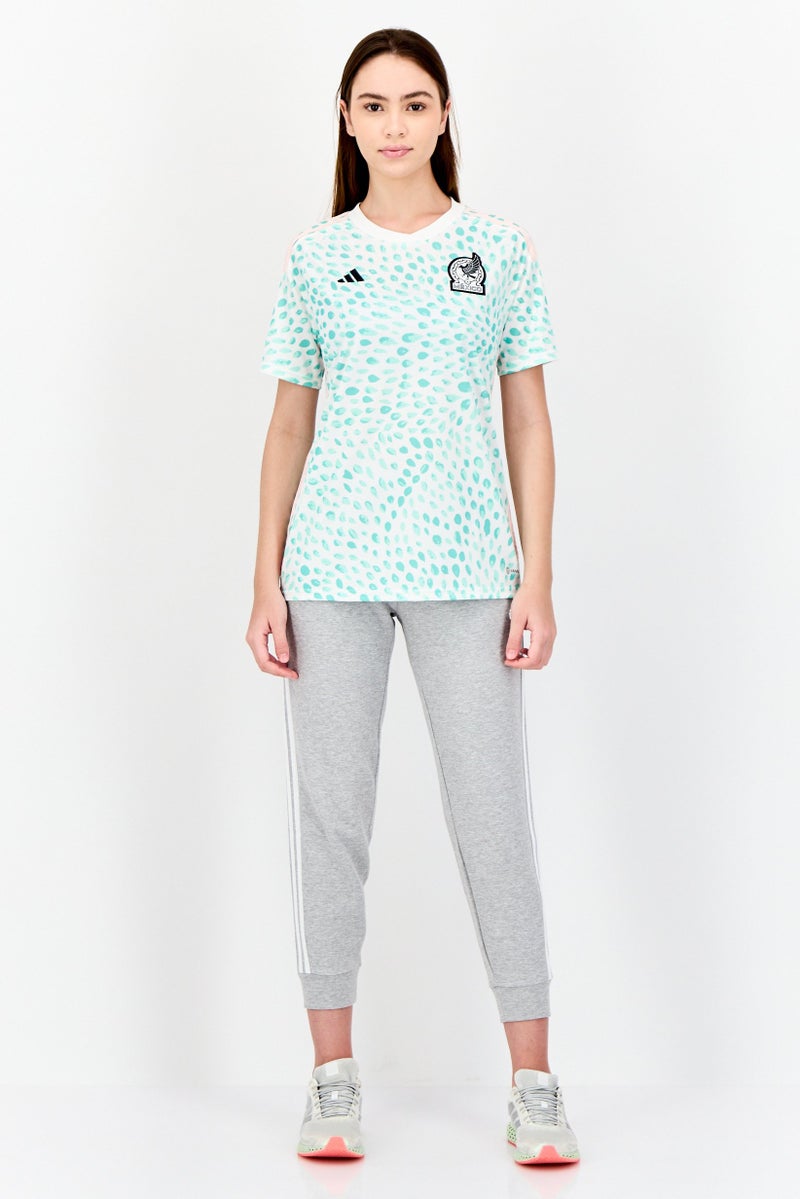 Adidas Women Sportswear Fit Short Sleeve Mexico Football Jersey, Multicolor  - Image 4
