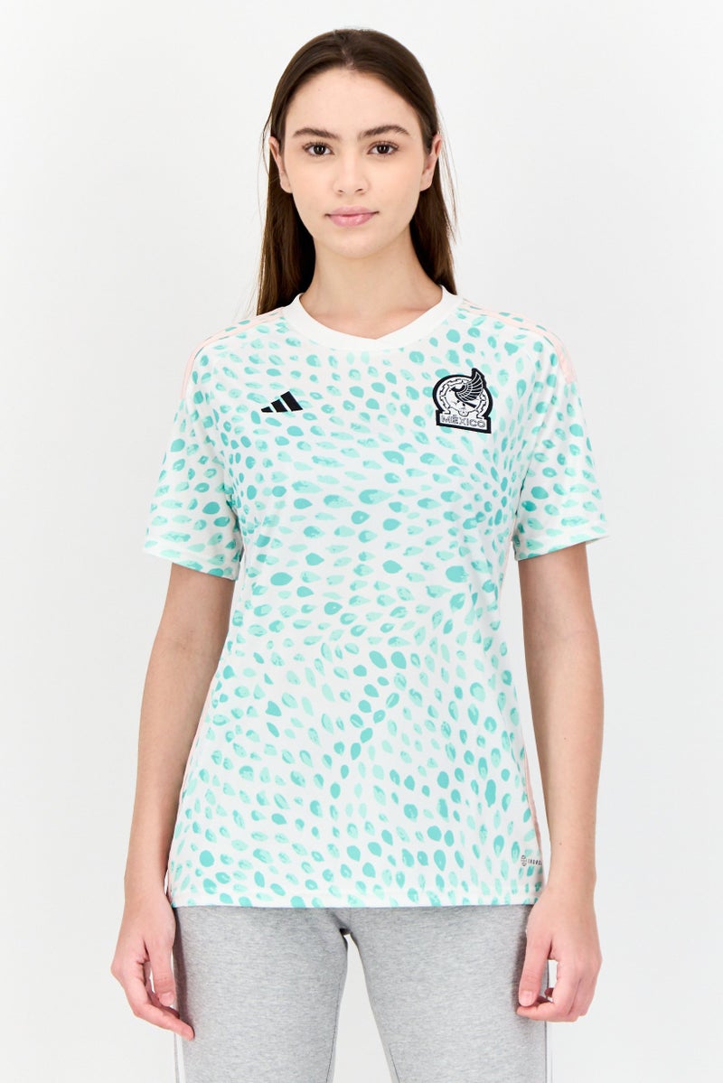 Adidas Women Sportswear Fit Short Sleeve Mexico Football Jersey, Multicolor  - Image 1