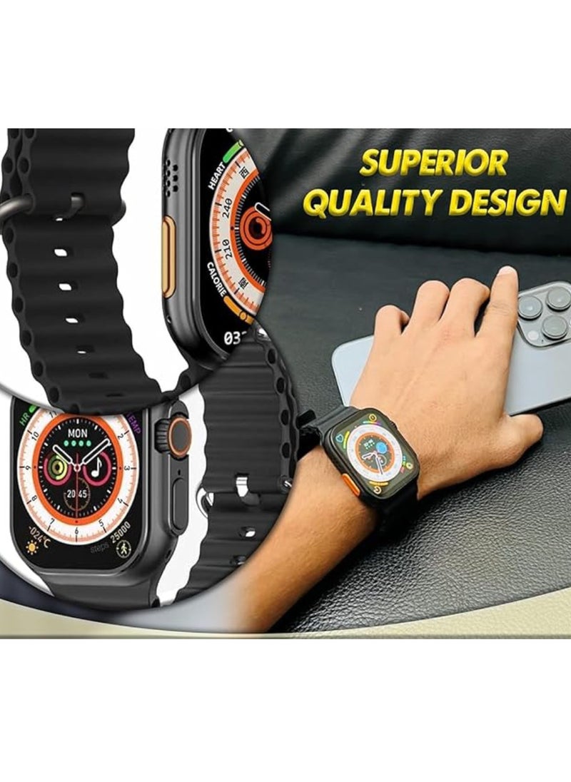 T800 Ultra Smart Watch For Unisex Fitness Activity, Heart Rate, Step Counter & Trackers Waterproof Watch 1.99 infinite Display Bluetooth Compatible with Android & iOS Smart Watch 49mm Series Black