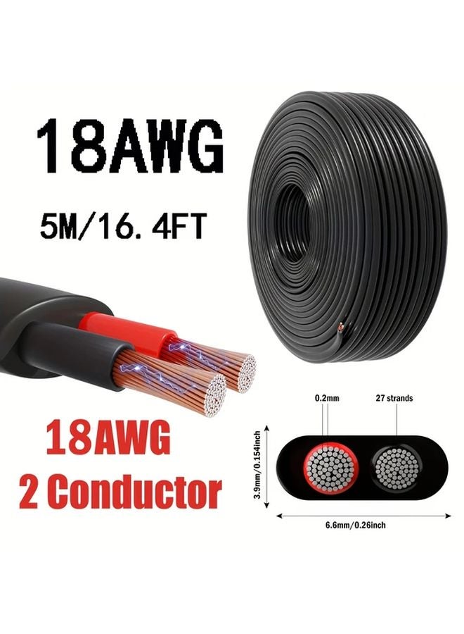 18AWG 2 Core Flexible PVC Copper Clad Aluminum Wire 5M 16 4FT For Automotive Speaker LED Lighting - Image 1