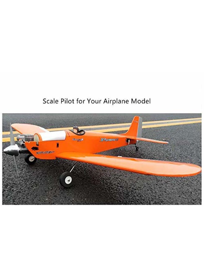 Viloga RC Airplane Accessories 1/9 1/6 1/5 Scale Pilot Figures Toy Model, Realistic WWII Character Playing Spare Parts for Fixed Wing Balsa Wood Plane Kits 1/6 Scale white Civilian pilot figure - Image 4