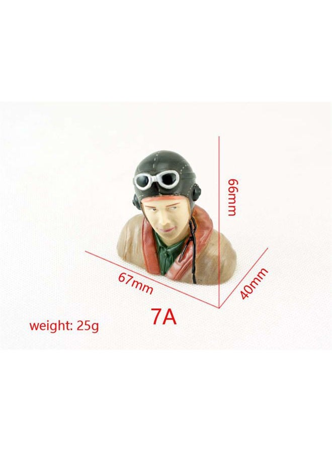 Viloga RC Airplane Accessories 1/9 1/6 1/5 Scale Pilot Figures Toy Model, Realistic WWII Character Playing Spare Parts for Fixed Wing Balsa Wood Plane Kits 1/6 Scale white Civilian pilot figure - Image 2