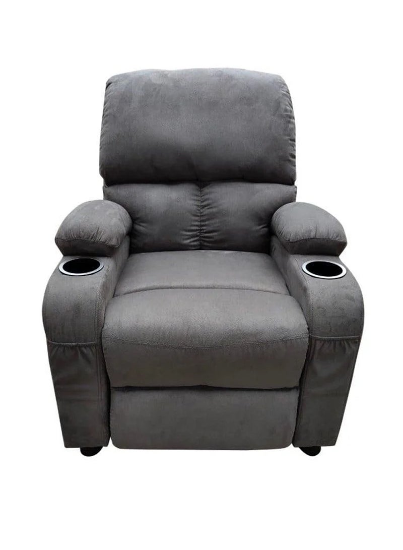 سحابة كرسي استرخاء يدوي ثابت - كرسي كسول ثابت أريكة استرخاء يدوية مع 2 حامل أكواب و 2 جيب امامي و 2 جيب خلفي - كرسي بذراعين مريح للاسترخاء لغرفة المعيشة وغرفة النوم والمكتب المنزلي - رمادي - Image 3