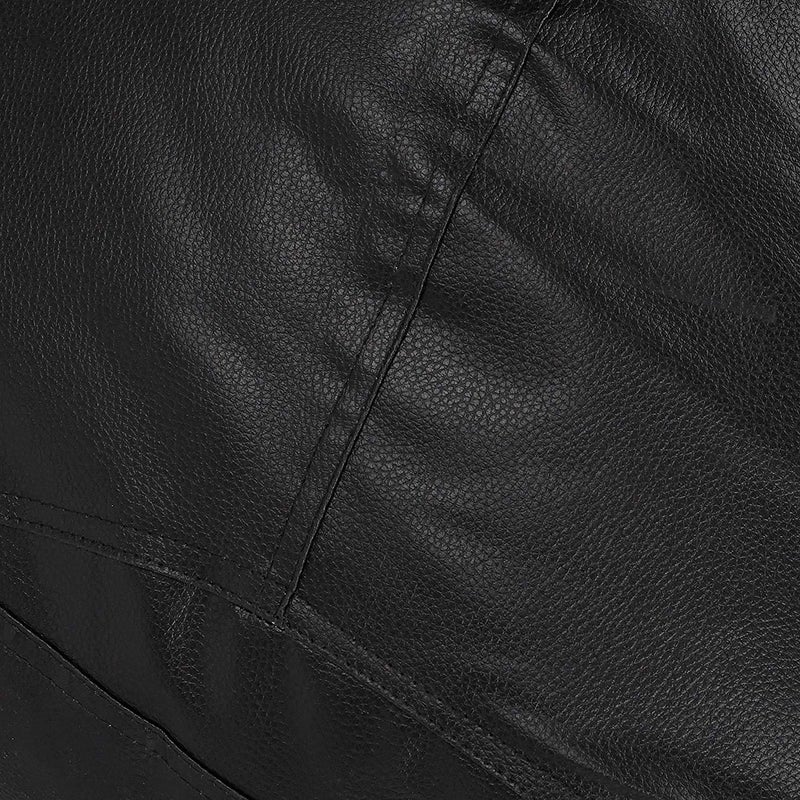 PAWSOME Bean Bag Cover Leatherette Black Sofa Cover Chair Sturdy Zipper Recliner Bean Bag Cover Organizing Storage Water Resistant Furniture No Filler - Image 3