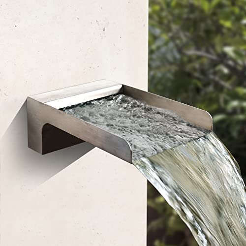 PONDO 304 Stainless Steel Made Exquisite Handcrafted Waterfall Spout for Landscape, Water Fountain Spout Scupper Luxury Decoration for Pools, Ponds, Water Walls (Brushed Finishing) - Image 1