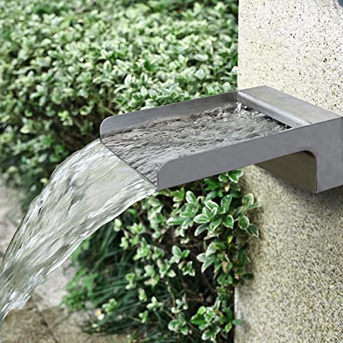 PONDO 304 Stainless Steel Made Exquisite Handcrafted Waterfall Spout for Landscape, Water Fountain Spout Scupper Luxury Decoration for Pools, Ponds, Water Walls (Brushed Finishing) - Image 2
