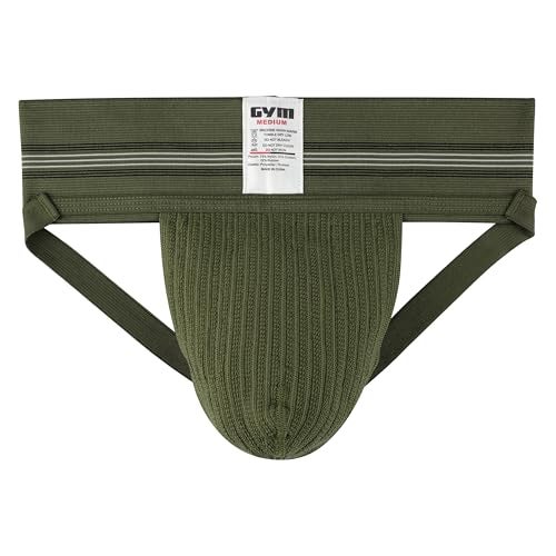 GYM Mens Old School Jockstrap (Large, Army, 1-Pack) - Image 3