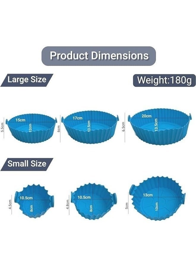 6pcs - Heat Resistant Non-Stick Reusable Air Fryer Basket Liners for Air Fryer Oven - Image 3