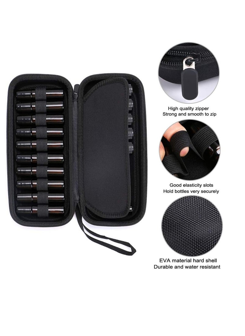 Hipiwe - Hipiwe EVA Essential Oils Carrying Case Organizer for 20 Bottles 5ml 10ml Standard and Rollers Bottles Portable Hard Shell Essential Oils Travel Bag Holder for Essential Oils Bottle Storage (Black) - Image 1