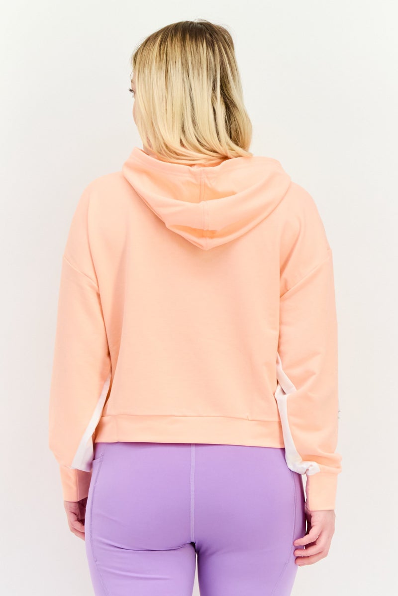 PUMA Women Relaxed Fit Brand Logo Long Sleeves Outdoor Crop Sweatshirt, Peach - Image 4