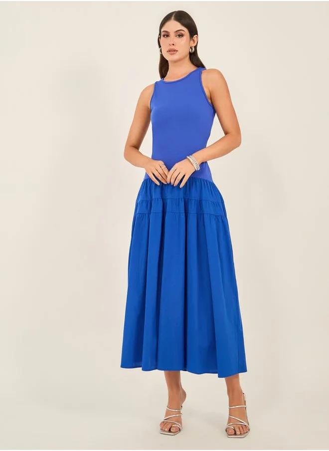 ستايلي Solid Sleeveless A-Line Maxi Dress