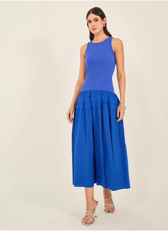 ستايلي Solid Sleeveless A-Line Maxi Dress