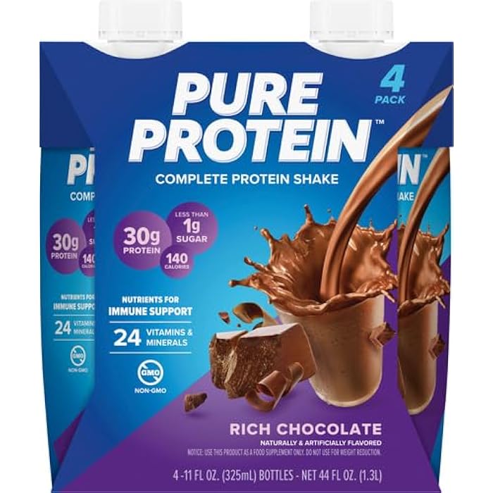Pure Protein Chocolate Protein Shake | 30g Complete Protein | Ready to Drink and Keto-Friendly | Vitamins A, C, D, and E plus Zinc to Support Immune Health | 11 Fl Oz (Pack of 4) - Image 2