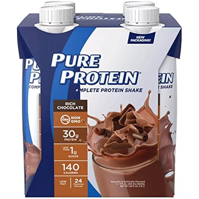 Pure Protein Chocolate Protein Shake | 30g Complete Protein | Ready to Drink and Keto-Friendly | Vitamins A, C, D, and E plus Zinc to Support Immune Health | 11 Fl Oz (Pack of 4) - Image 1