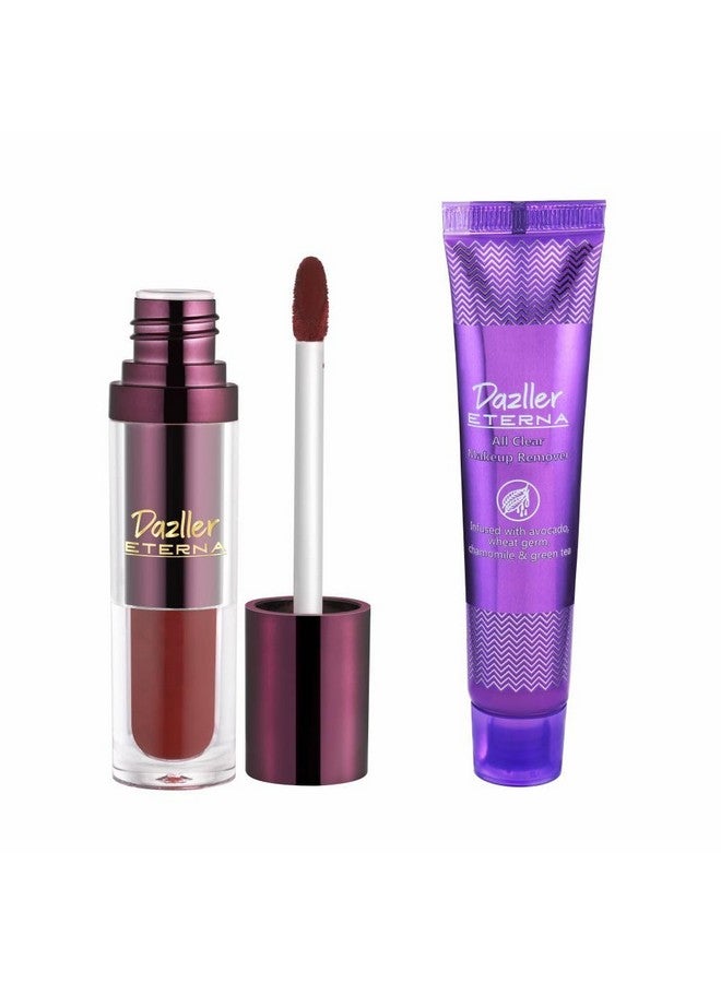 DAZLLER Eterna Long Stay Lip Colour, 4G, Lc121 - Rembrandt - Waterproof, Matte, Ultra-Intense Pigments, Skin-Nourishing Extracts - Image 1